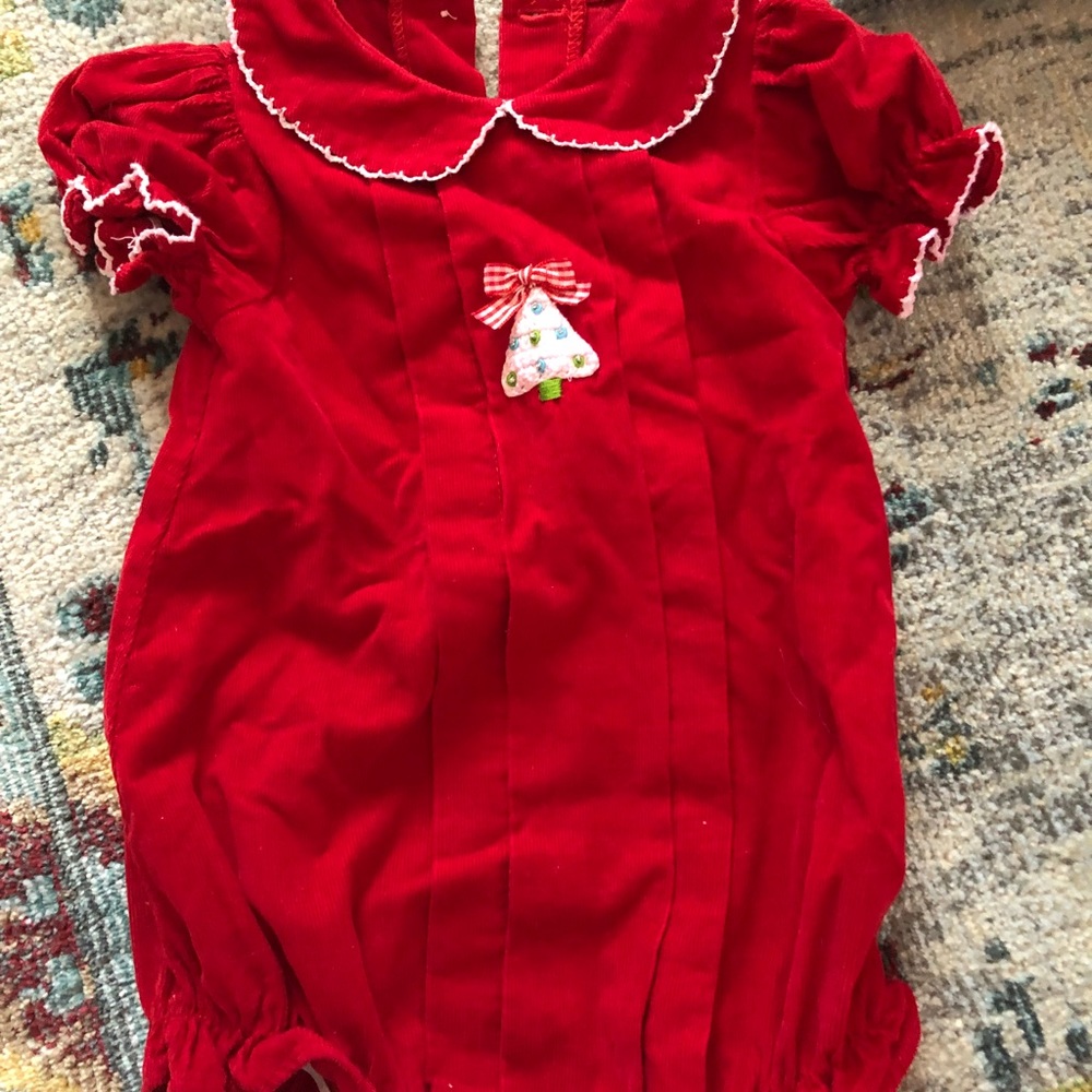 Zucchini Christmas romper. Like new. Worn once.